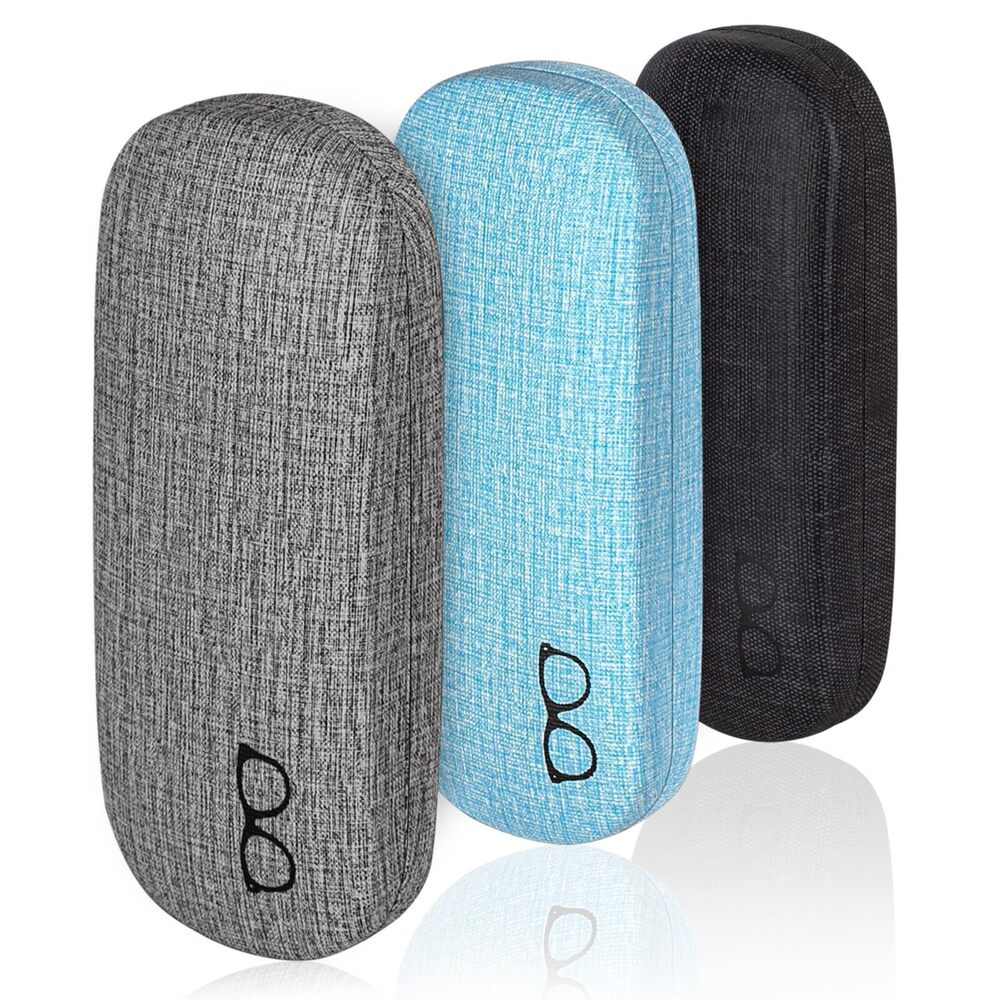 6825 3-Pack Hard Shell Eyeglasses Case Large Reading Glasses Hard Case
